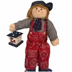 AVON Vintage Doll Collectible Patriotic Rag Doll July 4 Holiday Christmas Decor